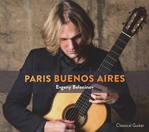 CD album cover: man holding guitar, with text overlay "Paris Buenos Aires" and "Evgeny Beleninov".