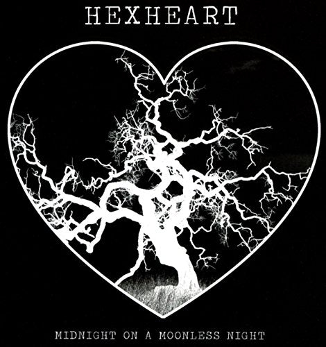 Black album cover with white heart-shaped tree and "Hexheart" text above.