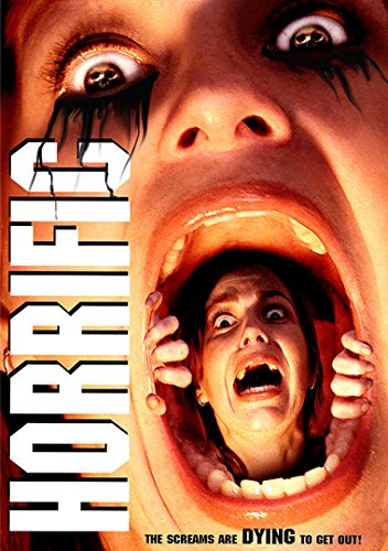 A woman is being swallowed by a giant mouth with the title "Horrific" on the cover.