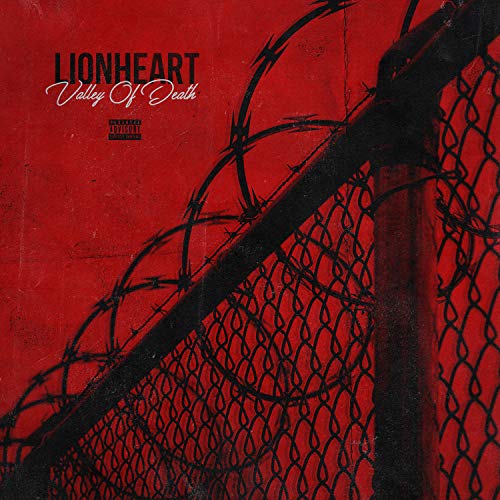 Red album cover with barbed wire and the text "Lionheart - Valley Of Death".