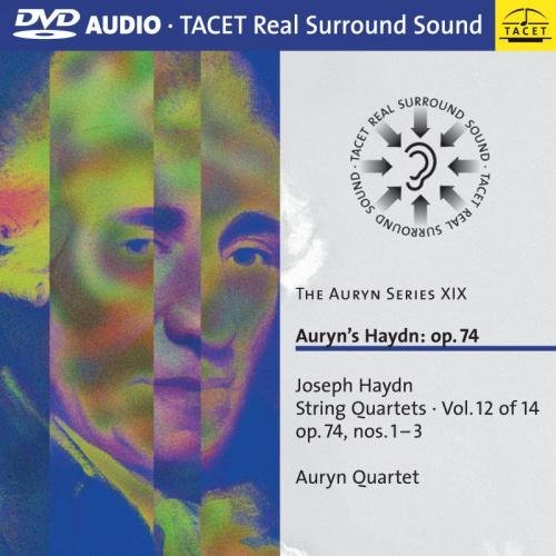 DVD cover for "Auryn's Haydn: Op. 74" with abstract portrait and text details.