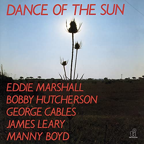 CD cover: silhouetted plants against a bright sun, text listing artists.