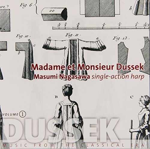 CD cover for "Madame et Monsieur Dussek" by Masumi Nagasawa, harp music.