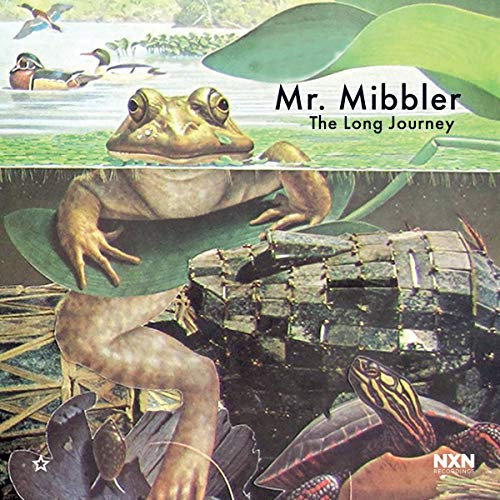 "Album cover art featuring a frog and a snake in a pond scene."