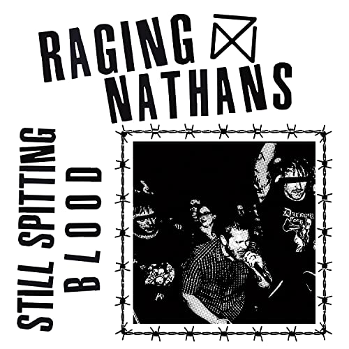 Album cover for “The Raging Nathans” featuring a band performing live.