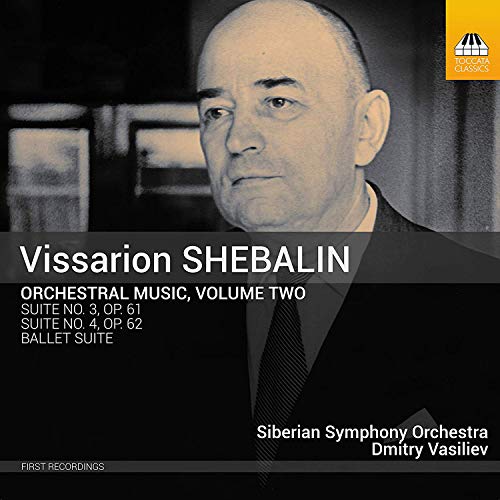 Black and white portrait of composer Vissarion Shebalin, CD cover.