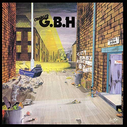 CD cover: urban alley scene with a baby carriage and rats.