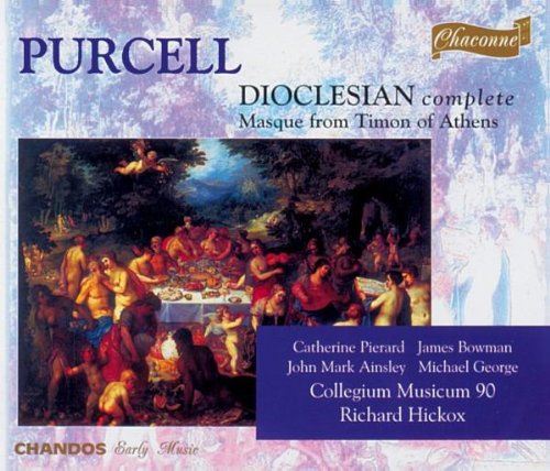 "CD cover with a Renaissance-style painting of a banquet scene, featuring 'PURCELL' and 'DIOCLESIAN'."