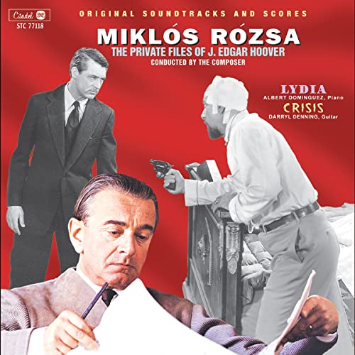 CD cover for "The Private Files Of J. Edgar Hoover" soundtrack, featuring film stills.