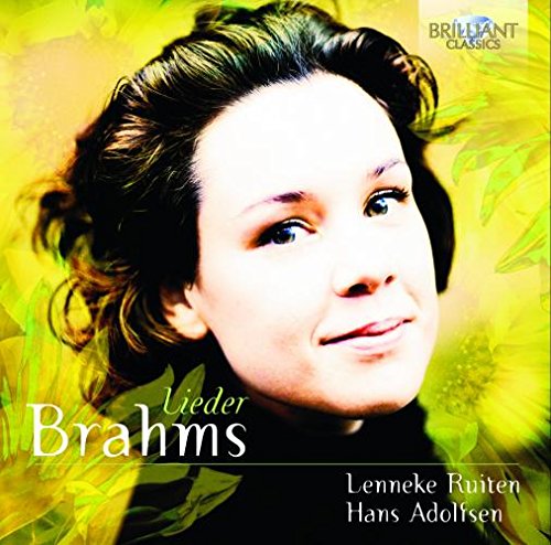 A woman's portrait on a classical music CD cover with green background and leaf patterns.