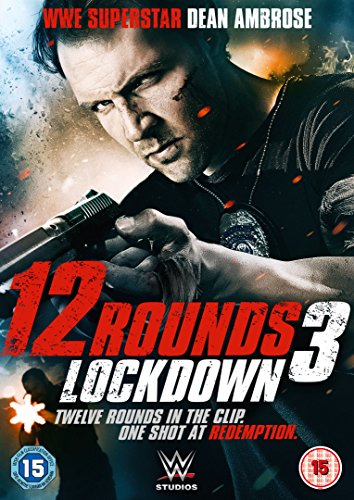 DVD cover for "12 Rounds 3: Lockdown" featuring Dean Ambrose with a gun.