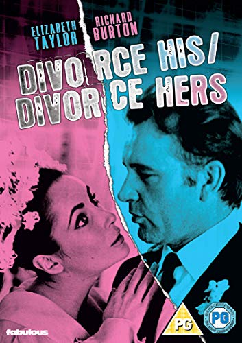 DVD cover for "Divorce His/Hers" featuring Elizabeth Taylor and Richard Burton.