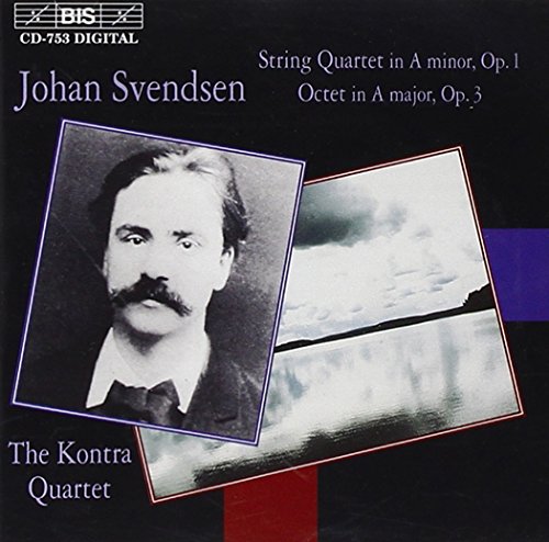 CD cover for Johan Svendsen’s string quartet and octet, featuring a portrait.