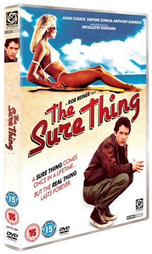 DVD cover for "The Sure Thing" featuring actors John Cusack and Daphne Zuniga.