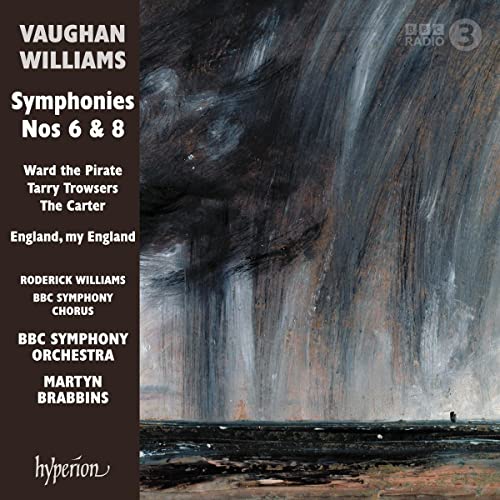 CD cover for Vaughan Williams symphonies with abstract, stormy seascape.