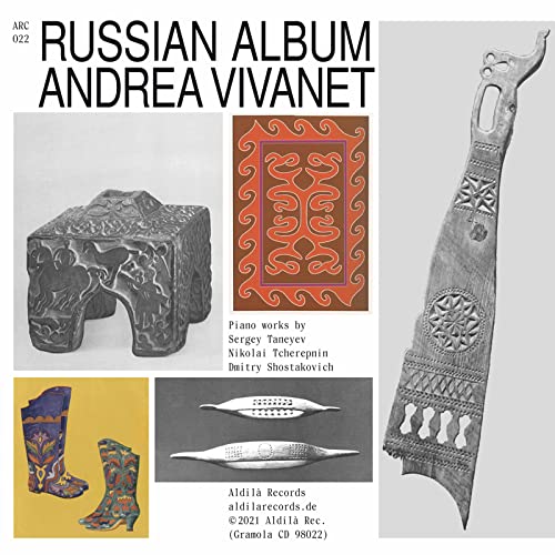 CD cover for "Russian Album" featuring antique metalwork and footwear images.