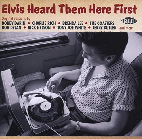 CD cover: woman listening to a portable record player in a car.