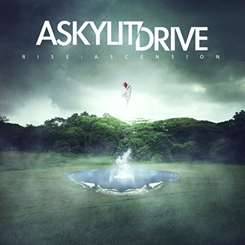 "Album cover art: A person in white ascends from a pond, surrounded by trees."