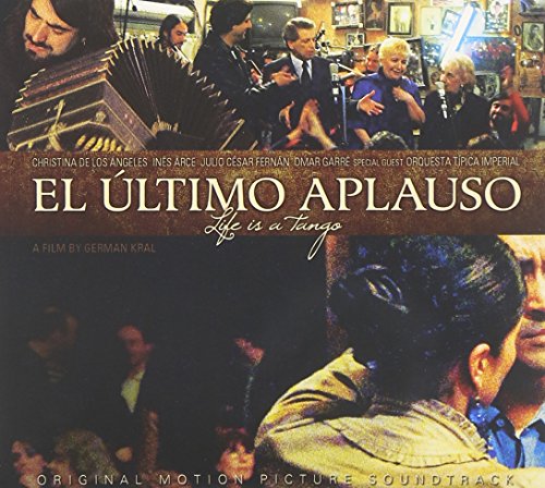 CD cover for "El Ultimo Aplauso" with tango musicians and dancers in a collage.