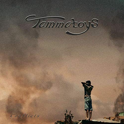 CD cover for Tammatoys’ “Conflicts” featuring a lone figure amidst ruins.