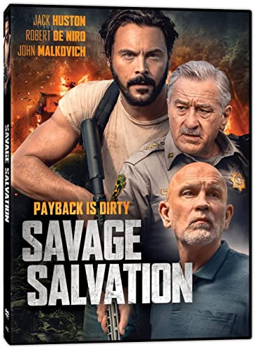 DVD cover for "Savage Salvation" featuring three men and gunfire.