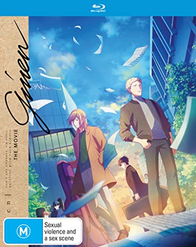 Blu-ray cover for Given The Movie featuring three anime men and floating papers.
