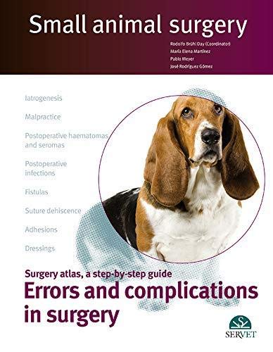 "Book cover with a beagle in a circle, white and maroon background, veterinary surgery topics listed."