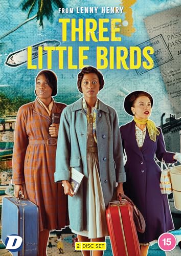DVD cover for "Three Little Birds" featuring three women with suitcases.