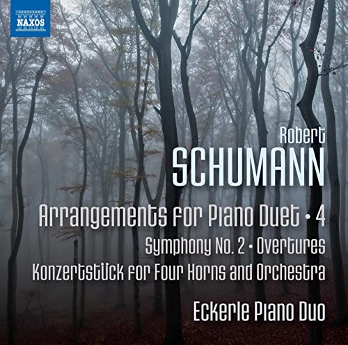 CD cover: misty forest with "Robert Schumann" and "Eckerle Piano Duo" text.