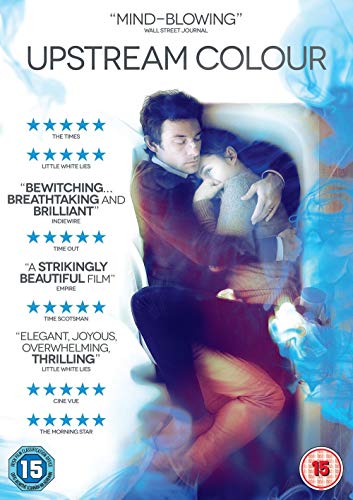 Upstream Colour" DVD cover featuring a couple embraced in water.