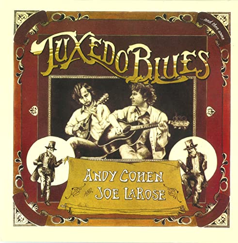 CD cover for “Tuxedo Blues” featuring two musicians and ornate gold frame.