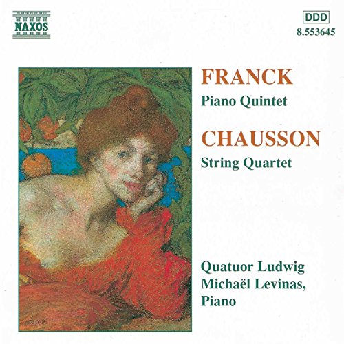 CD cover featuring a painting of a woman in red, composers Franck and Chausson.