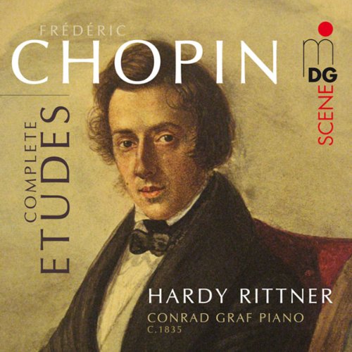 CD cover featuring a portrait of Frédéric Chopin and text details.