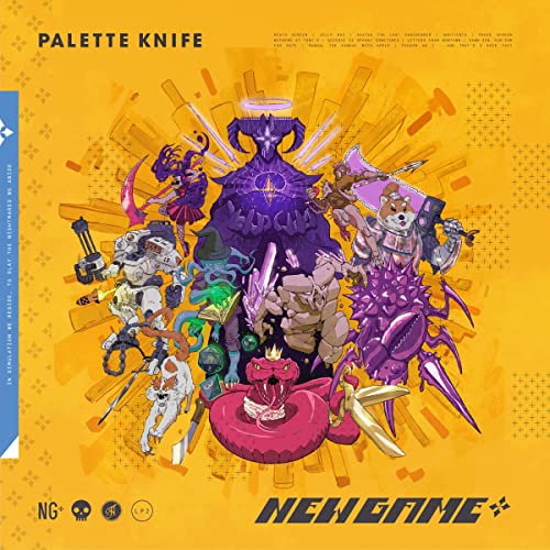 CD cover for Palette Knife - New Game+, featuring colorful fantasy characters.