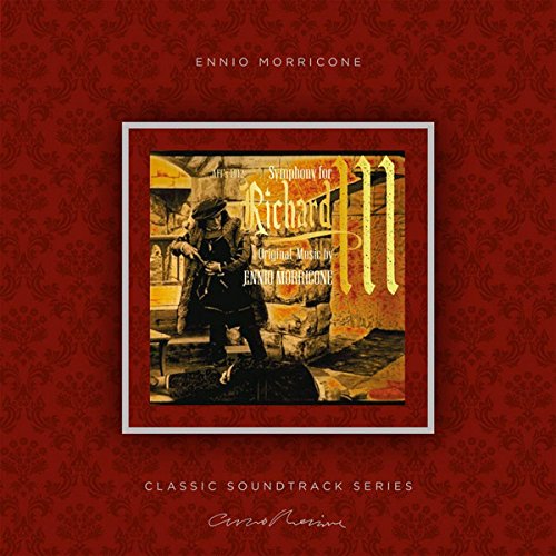 "Red vinyl album cover with 'Symphony for Richard III' artwork, featuring a man playing a lute."