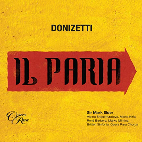 Yellow album cover with red arrow, "Il Paria" text, and performer names listed.