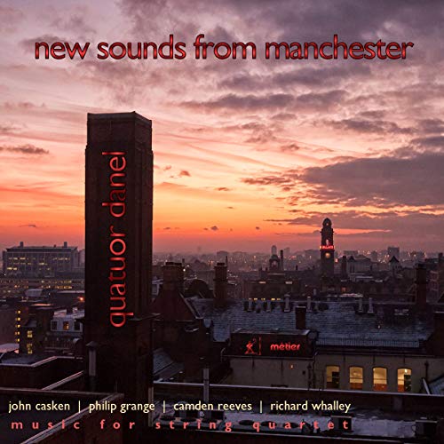CD cover with Manchester skyline at sunset and text “Quatuor Danel”.