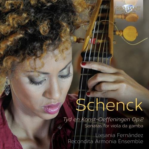 CD cover featuring a woman playing a viola da gamba with text overlay.