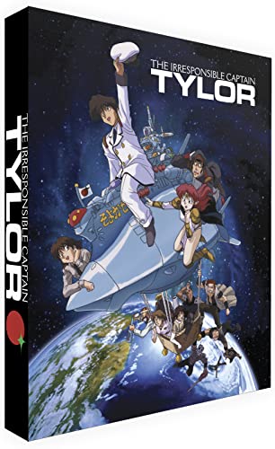 Blu-ray cover for “Irresponsible Captain Tylor” anime with characters and spaceship.