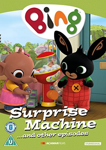 DVD cover featuring cartoon rabbit and friend at a claw machine, green background.