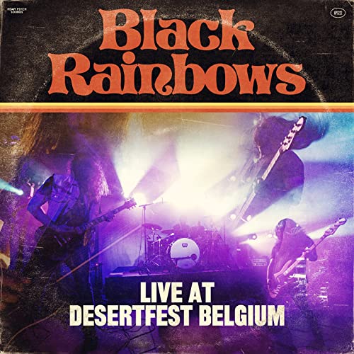 Black Rainbows live album cover featuring a band performing on stage.