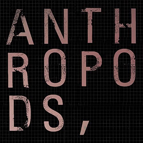 CD cover for "Anthropods" with distressed pink text on a black grid.