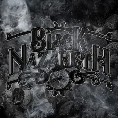 Stylized "Black Nazareth" text in ornate black and white lettering against a smoky background.