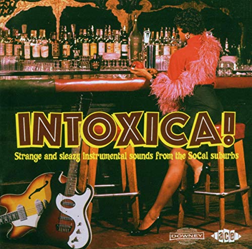 CD cover: woman at a bar with guitars, retro style.