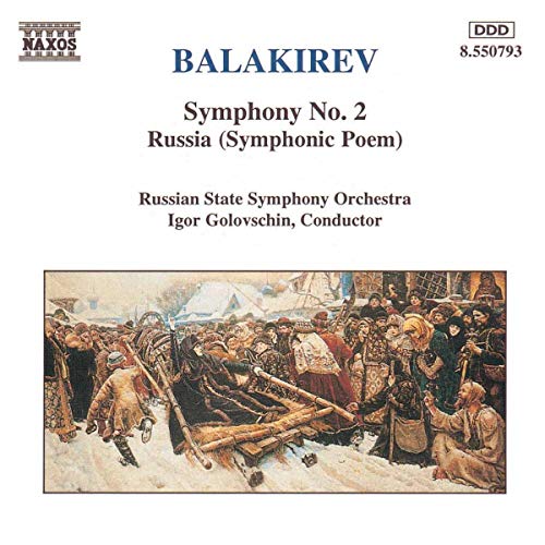CD cover for Balakirev’s Symphony No. 2, featuring a winter landscape painting.