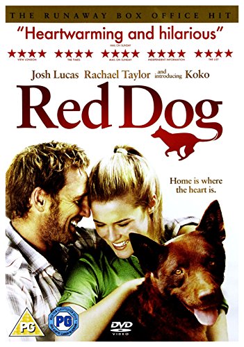 DVD cover for Red Dog featuring a man, a woman, and a dog.