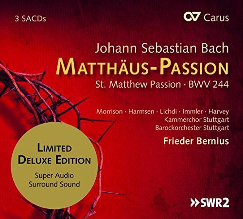CD cover for Bach’s St. Matthew Passion with thorny branch imagery.