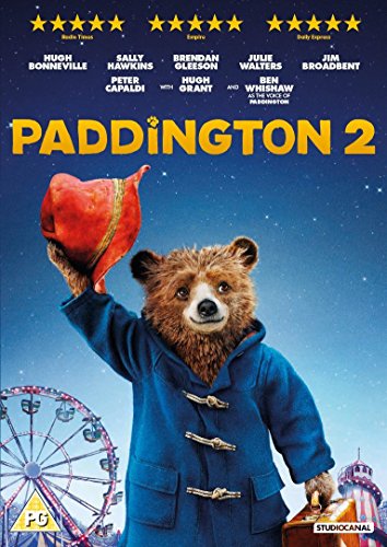 "Image of Paddington 2 DVD cover featuring a bear in a blue coat."
