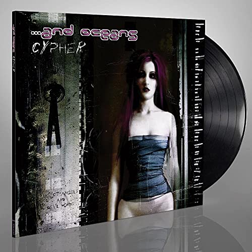 Vinyl record for And Oceans’ “Cypher” featuring a woman and keyhole.