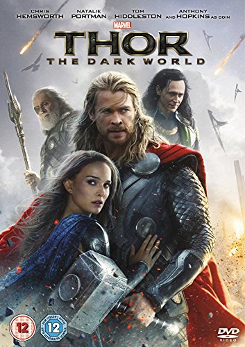 DVD cover featuring Chris Hemsworth as Thor, wielding a hammer, against a beige background.